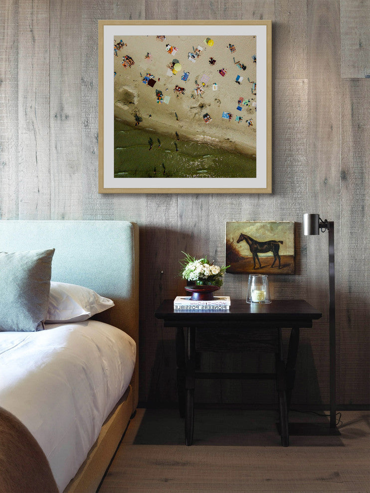 "Beach Goers" Framed Print by Karolis Janulis