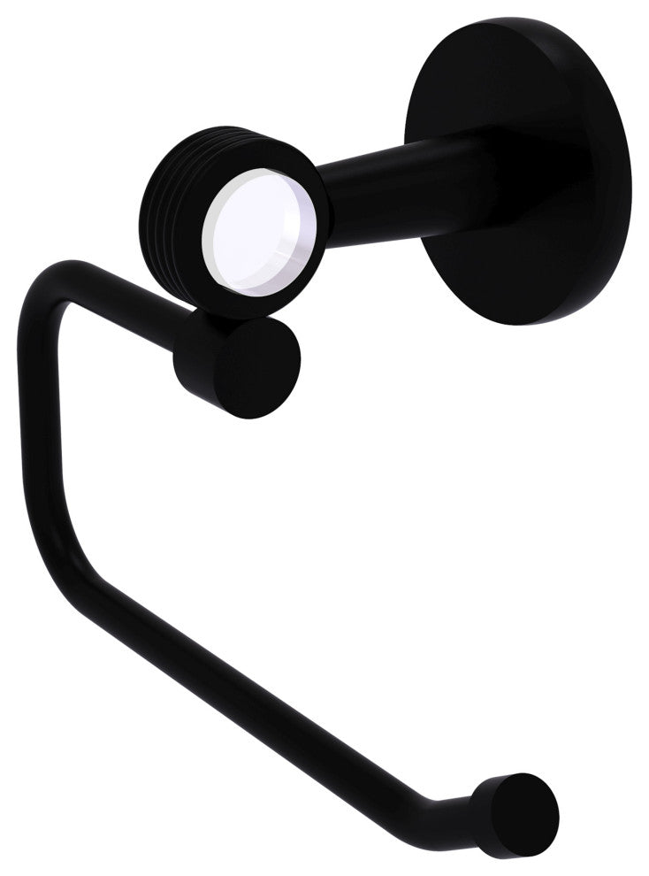 Clearview Euro Style Toilet Tissue Holder with Groovy Accents, Matte Black