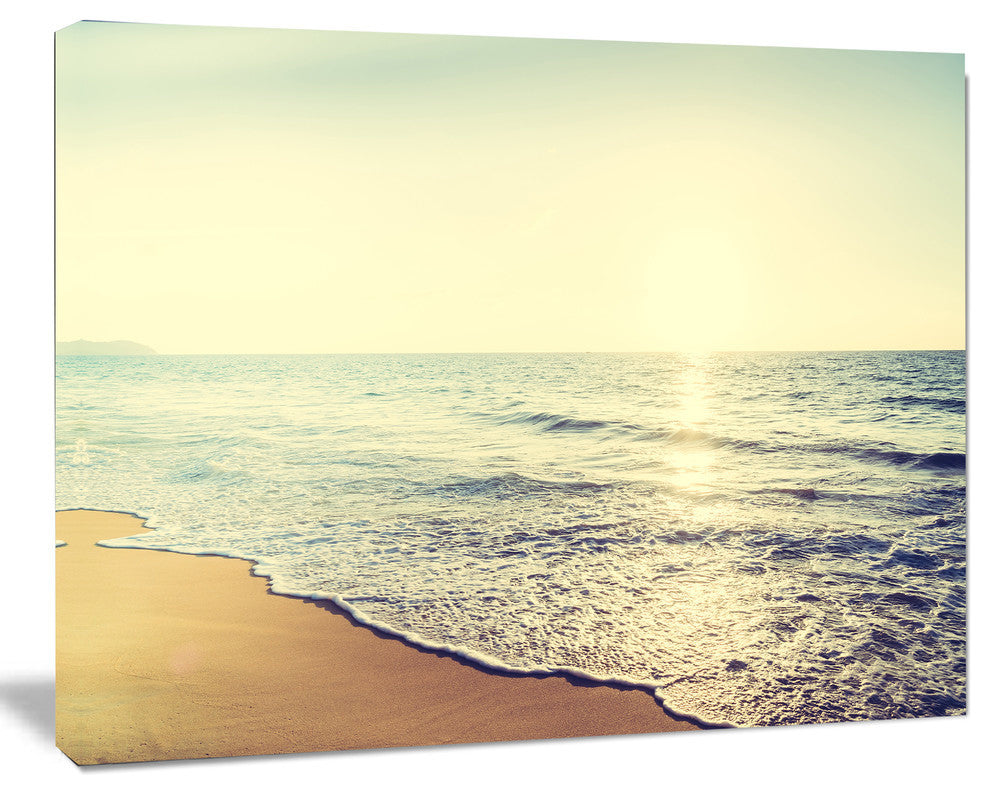 Bright Seashore during Sunset, Seashore Canvas Art Print, 40"x30"