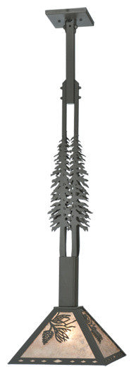 12 Square Winter Pine Tall Pines Pendant