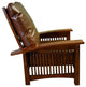 Craftsman / Mission Leather and Oak Morris Chair, Chestnut