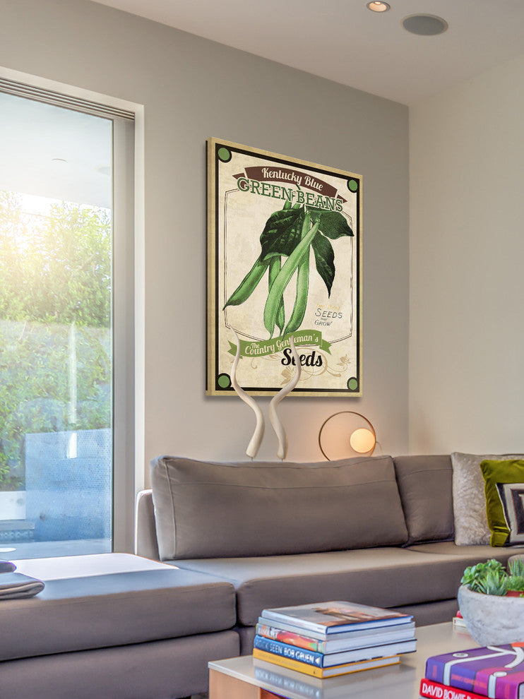 "Seed Packet Greenbeans" Painting Print on Canvas