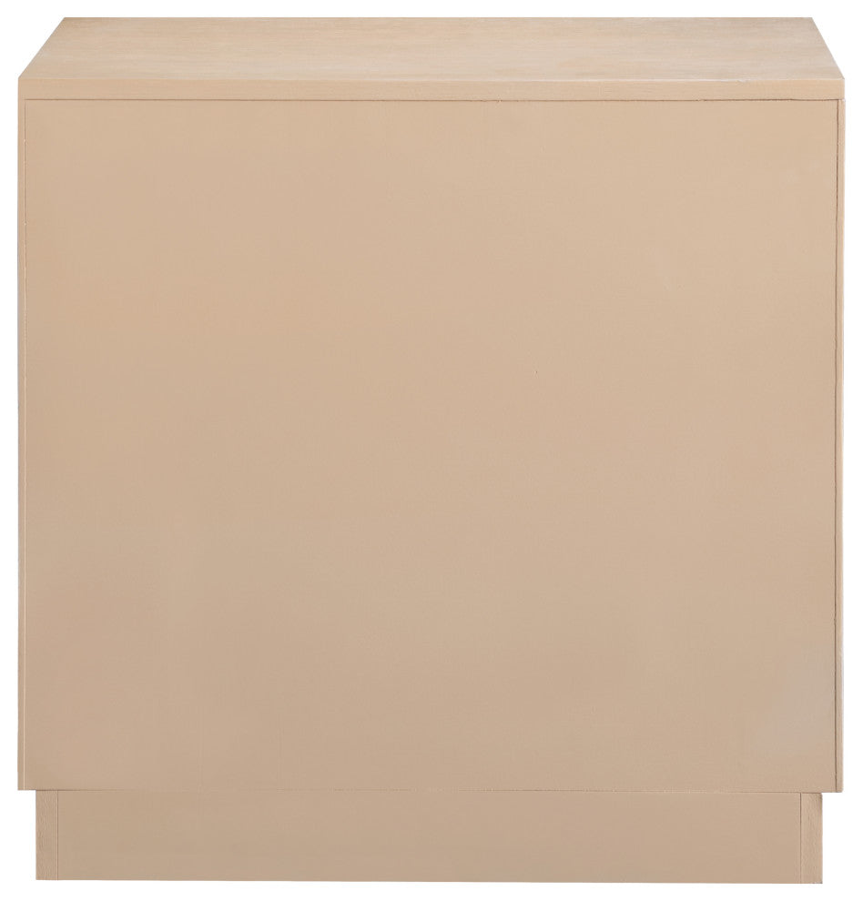 Scallop Oak Veneer Chest, Natural, Night Stand