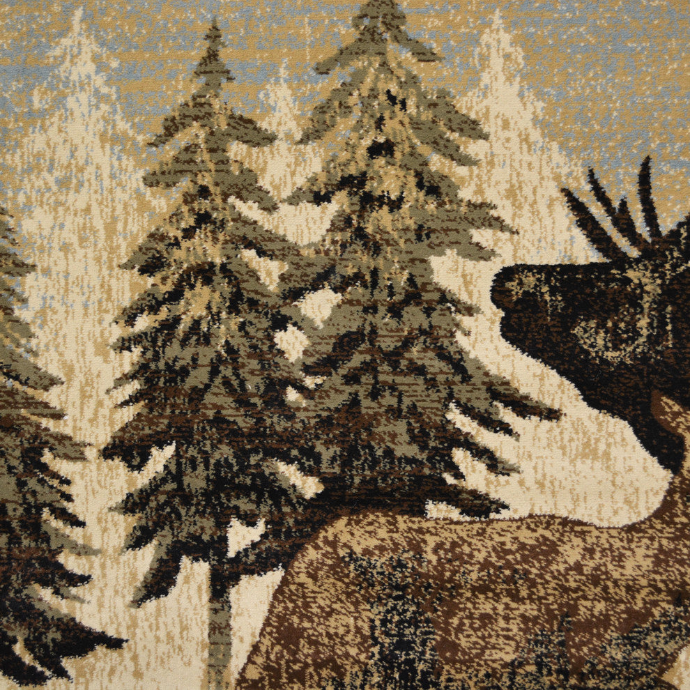 Lodge King Timberland Multi Lodge Area Rug, 7'10"x9'10"