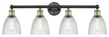 Castile 4-Light 33" Bath Vanity Light, Black Antique Brass Finish, Clear Shade