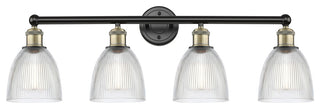 Castile 4-Light 33" Bath Vanity Light, Black Antique Brass Finish, Clear Shade