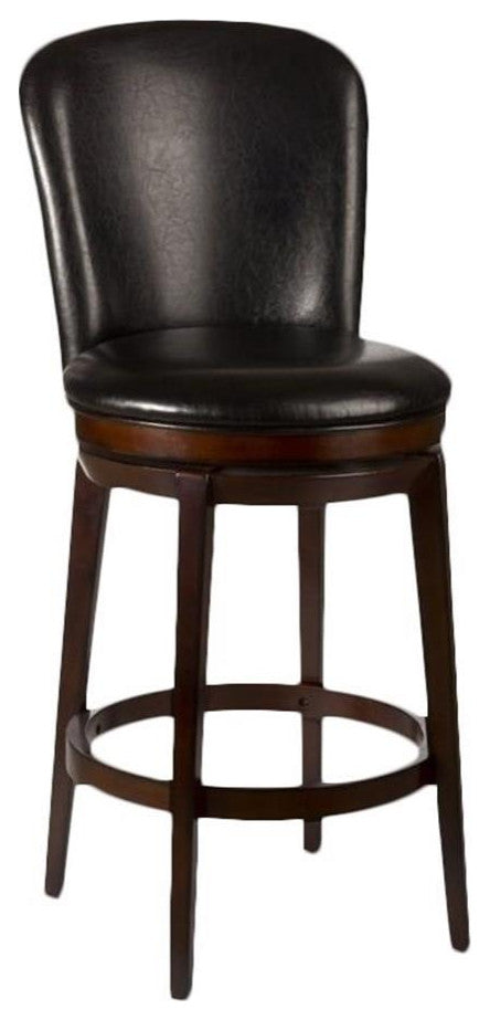 Hillsdale Victoria 26" Wood Contemporary Counter Stool in Dark Chestnut/Black