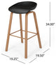 Morgan 30" Modern Barstool With Iron Legs, Set of 2, Black