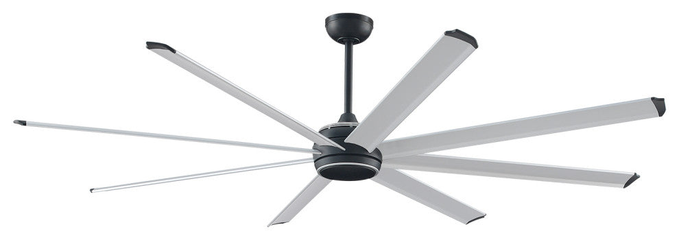 Stellar Ceiling Fan, Black Motor and Silver Blades, 84"