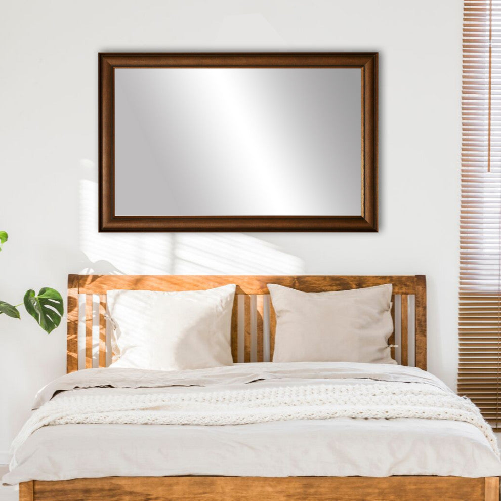 Oxfordshire Framed Wall Mirror, Bronze, 36" X 54"