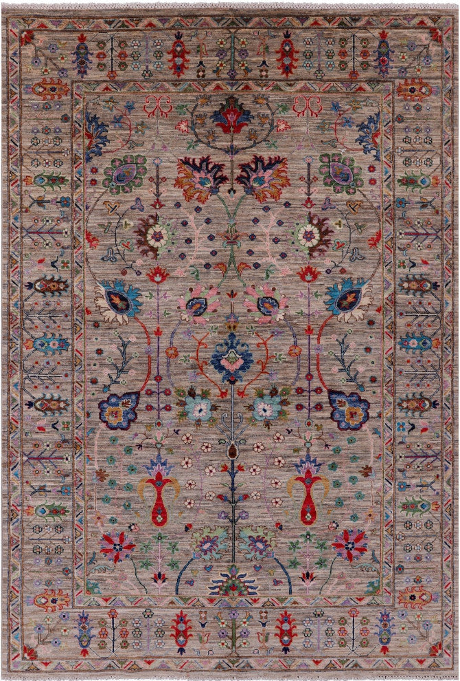 Handmade Persian Tabriz Wool Rug 5' 7" X 8' 4" Q10566