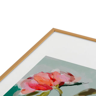 lunetricotee peonies abstract floral Metal Framed Art Print