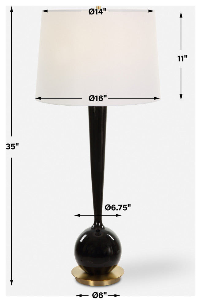 Uttermost Brielle Polished Black Table Lamp