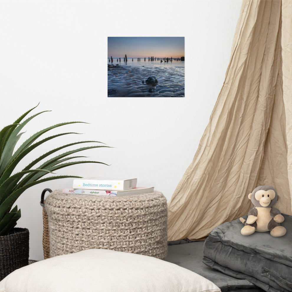 Low Tide At Battery Landscape Photo, Beach Unframed Wall Art Print, 11" X 14"