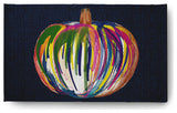 Colorful Pumpkin Fall Design Chenille Area Rug, Navy, 3'x5'