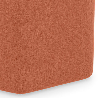Brock Footstool, Linen Look Fabric, Dusty Orange