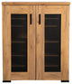 2 Doors Shoe Cabinet, Golden Oak and Gunmetal
