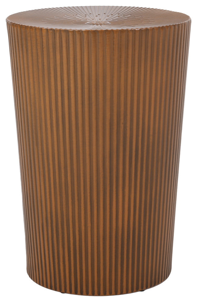 Pamsha Modern Iron Sunburst Side Table, Brushed Antique Bronze