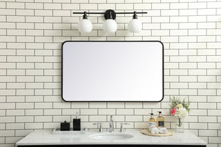 Elegant Decor MR802440BK Soft Corner Metal Rectangular Mirror, 24"x40"