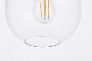 Edgar 1-Light Black and Clear Glass Plug-In Pendant