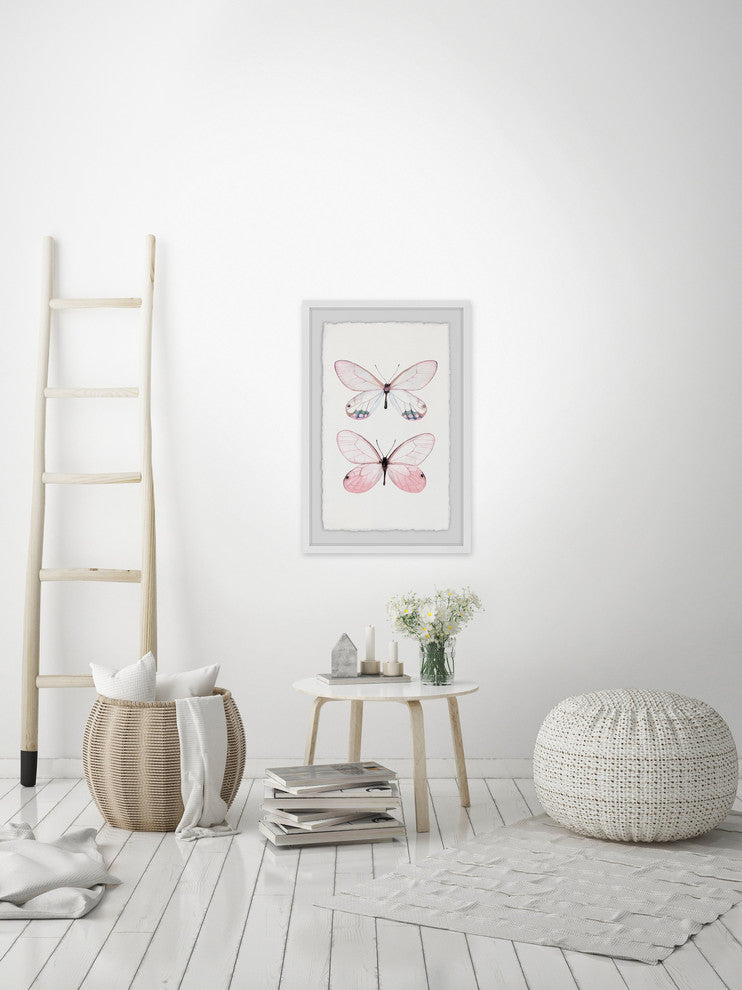 "Pink Pair" Framed Painting Print, 16"x24"