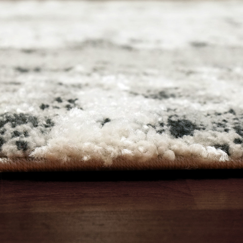 Troya Ivory And Blue Area Rug, 7.10''X10.10''