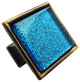 Sparkling Aquamarine Blue Sand Crystal Glass Oil Rubbed Bronze Classic Knob