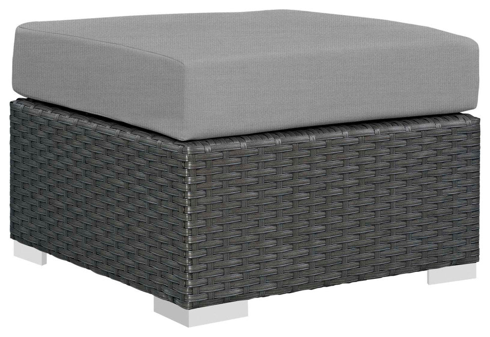 Canvas Gray Sojourn 3 Piece Outdoor Patio Sunbrella Sectional Set
