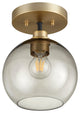 Quorum 372-1-6980 One Light Ceiling Mount, Black w Aged Brass Finish