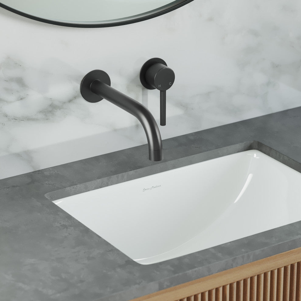 Ivy Single-Handle, Wall-Mount, Bathroom Faucet, Matte Black