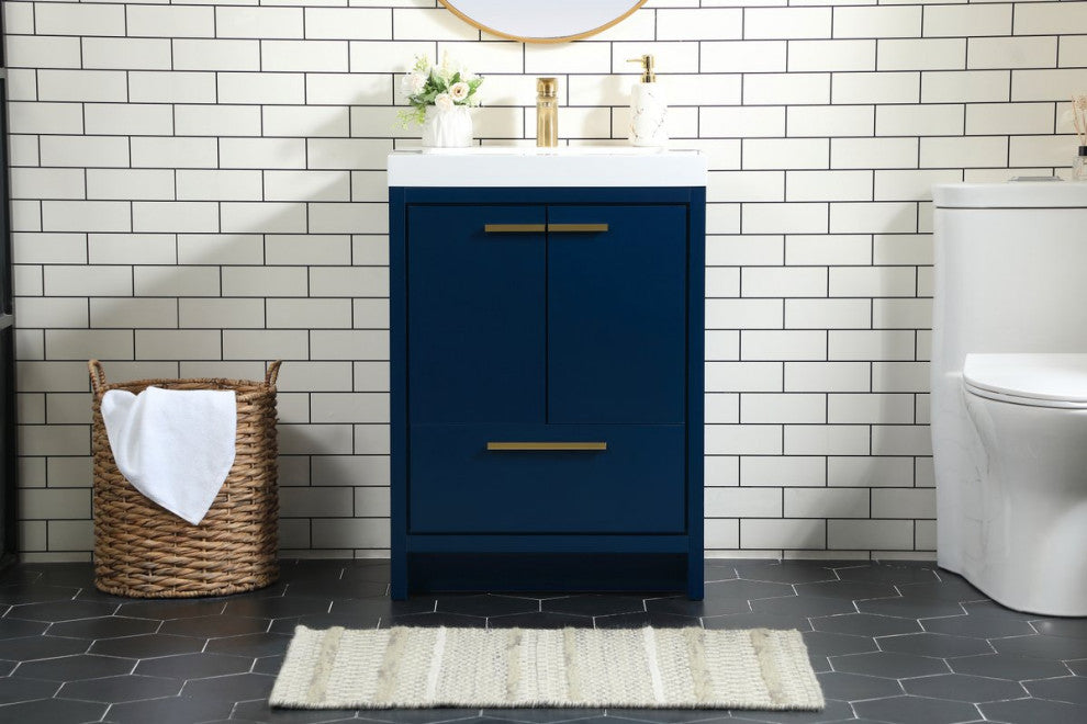 Walker 24" Single Bathroom Vanity, Blue
