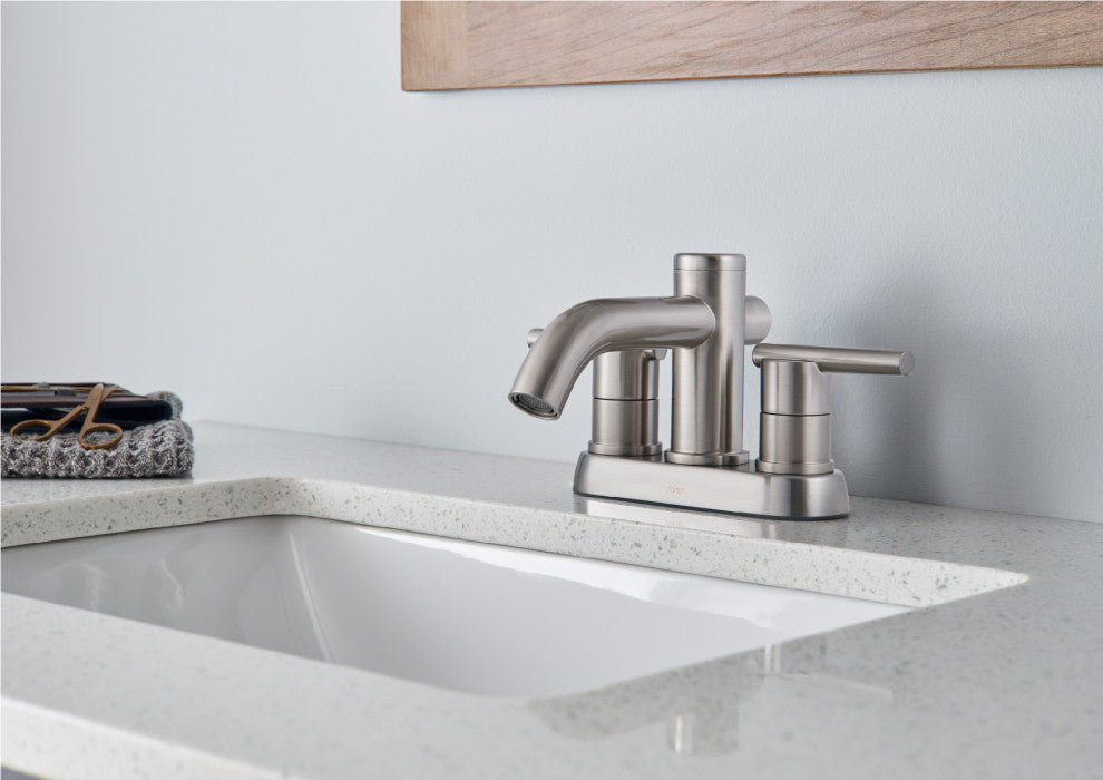 Parma Two Handle Centerset Lavatory Faucet Chrome, Brushed Nickel
