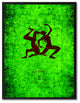Gemini Horoscope Astrology Green Print on Canvas with Picture Frame, 22"x29"