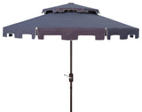 Safavieh Outdoor Zimmerman 9ft Double Top Market Umbrella Navy/White