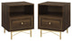 Gwen 1 Drawer Modern Nightstand Set - Dark Walnut