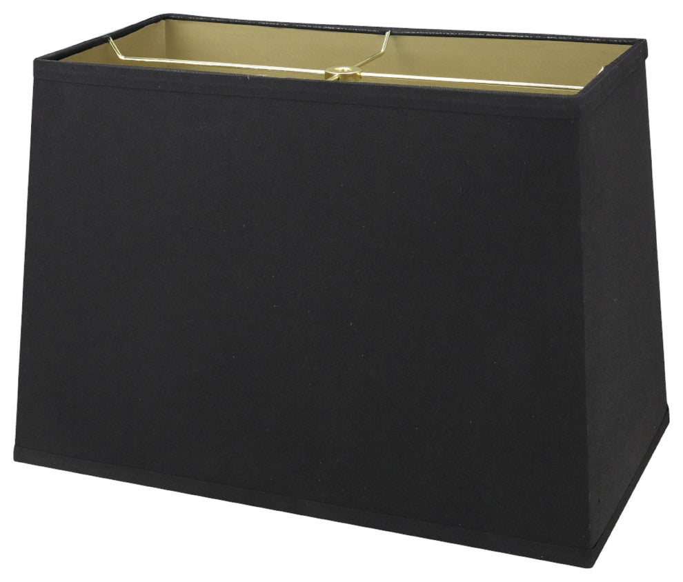 36061 Rectangle Hardback Shaped Spider Lamp Shade, Black, 7"+14"x(9"+16"x11"