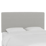 Phoebe Box Seam Headboard, Oxford Stripe Charcoal, Queen