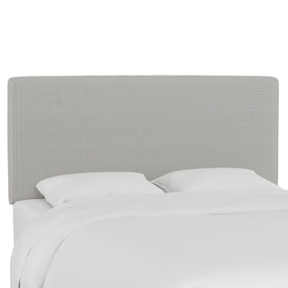 Phoebe Box Seam Headboard, Oxford Stripe Charcoal, Queen