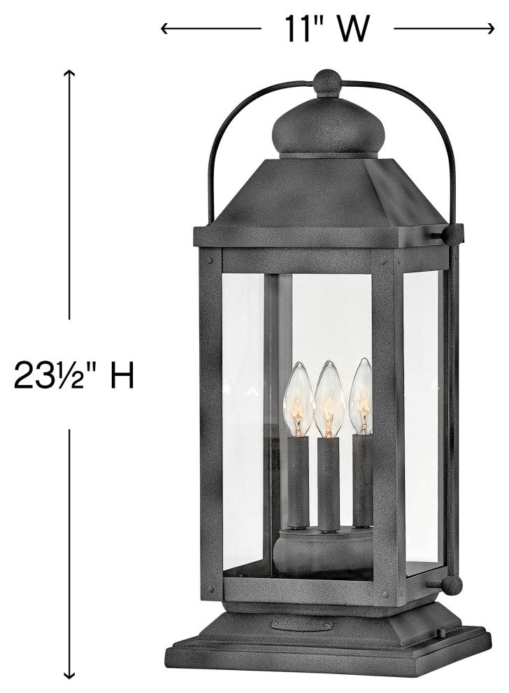 Hinkley Anchorage Large Pier Mount Lantern, Aged Zinc