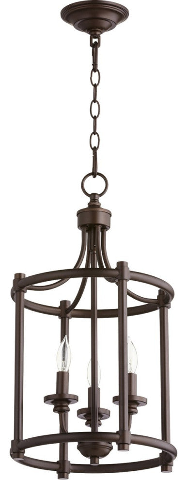 Quorum Rossington 3-Light Entry Chandelier, Oiled Bronze