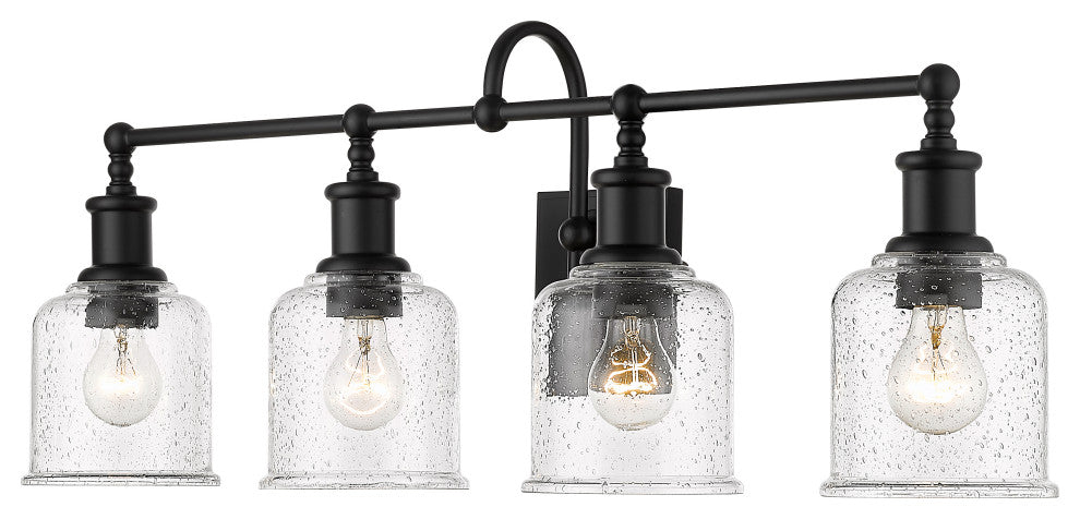 Zlite 734-4V-MB 4-Light Vanity, Clear Seedy