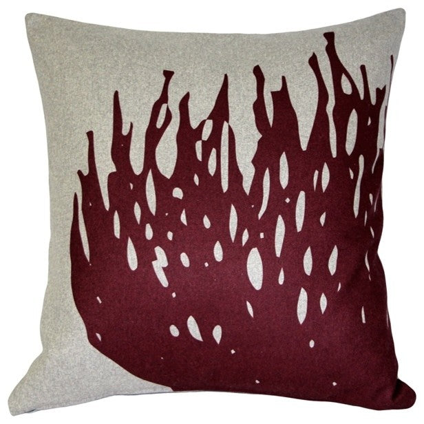 Pillow Decor - Kukamuka Scandinavian Hay Throw Pillow 19x19, Red