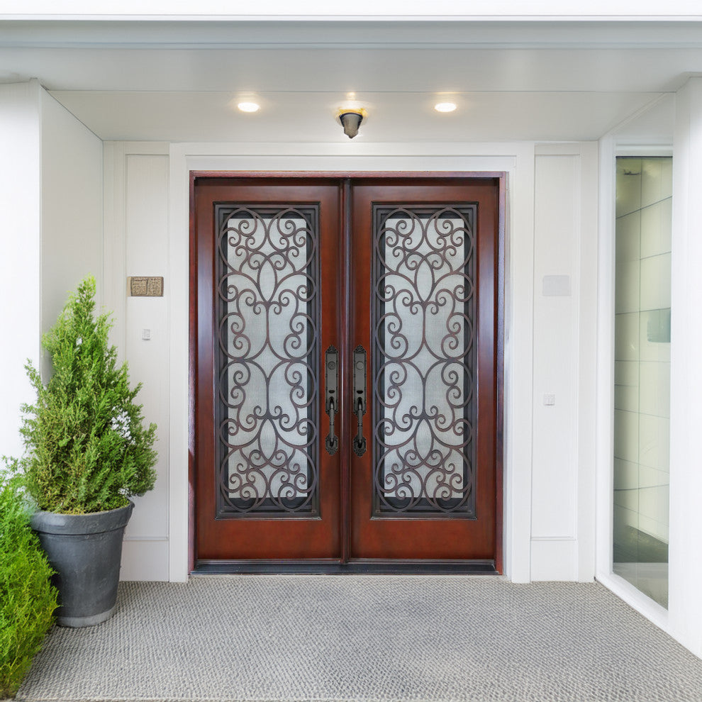 Exterior Front Entry Composite Double Door 60"x80" Right Opening Inward