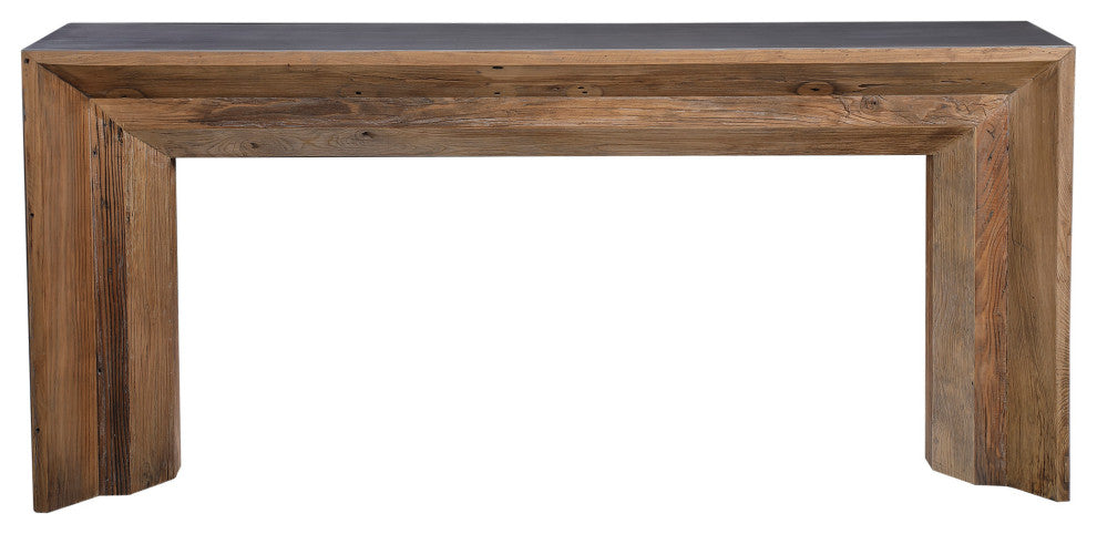 Uttermost 24987 Vail 18"W Concrete Top Wood Console Table - Gray