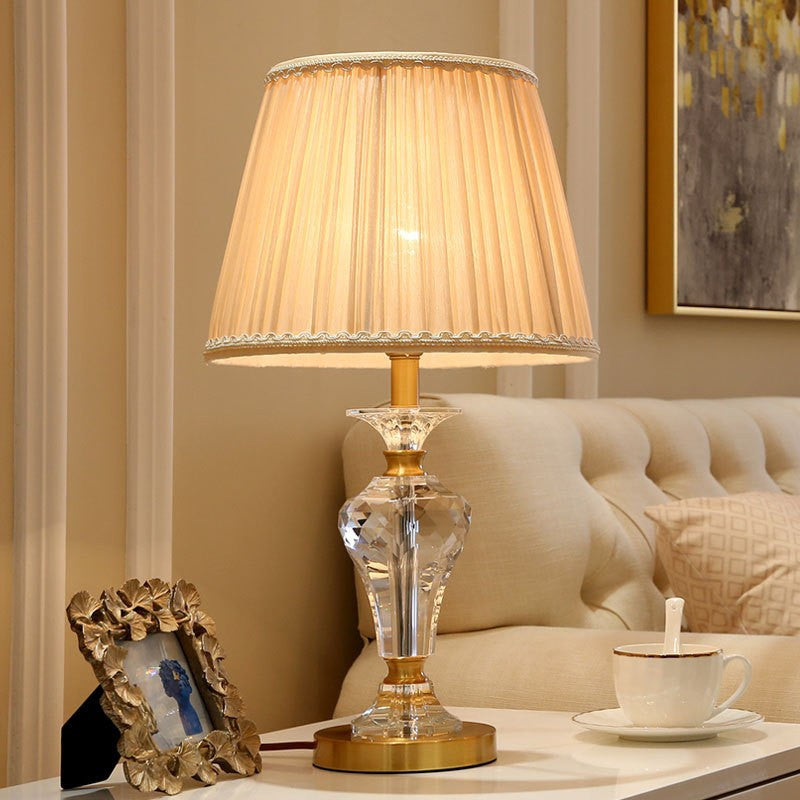 Lausanne | Exquisite Crystal Table Lamp with Fabric Shades, Color A