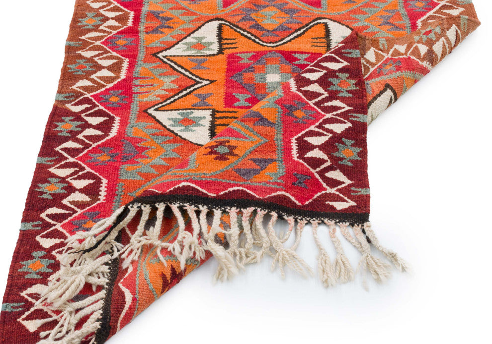 Vintage Turkish Kilim Runner 3' 5" x 10' 7", 41 in. x 127 in.