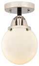 Beacon Semi-Flush Mount, Black Polished Nickel, Matte White, Matte White