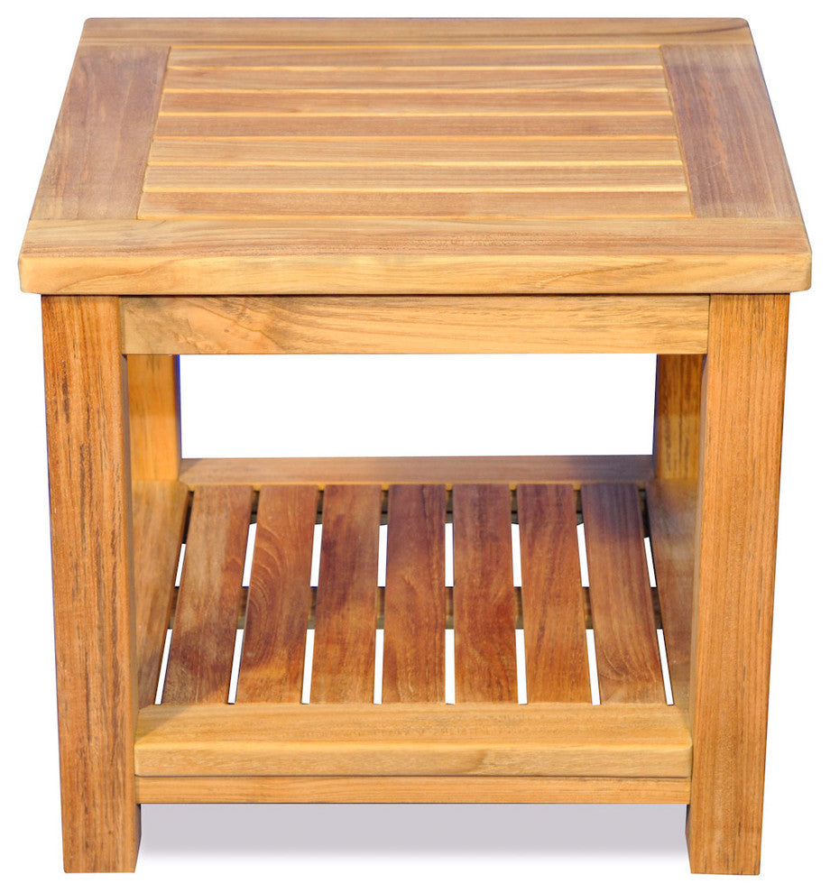 Teak Small Coffee Table Or End Table, With Shelf