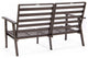 LeisureMod Walbrooke 3-Piece Patio Set With Brown Aluminum Frame and Cushions, Light Grey