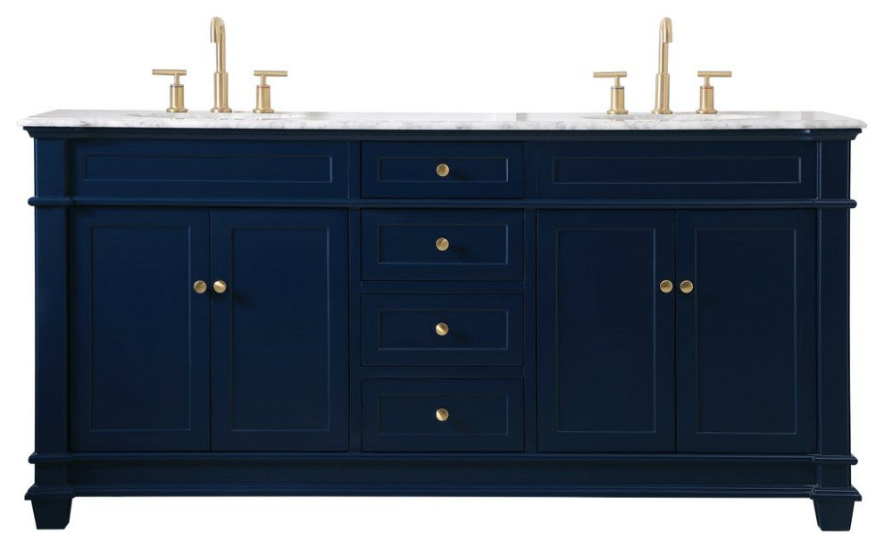 Home Living 72" Double Bathroom Vanity Set, Blue